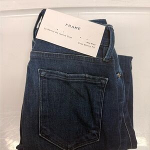 Frame Denim Dark Blue Cropped Skinny Jeans